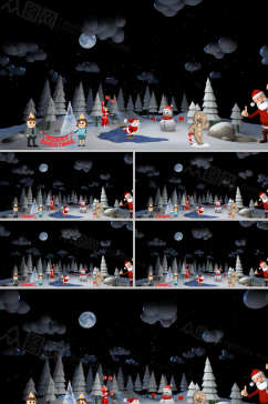圣诞节卡通背景视频素材
