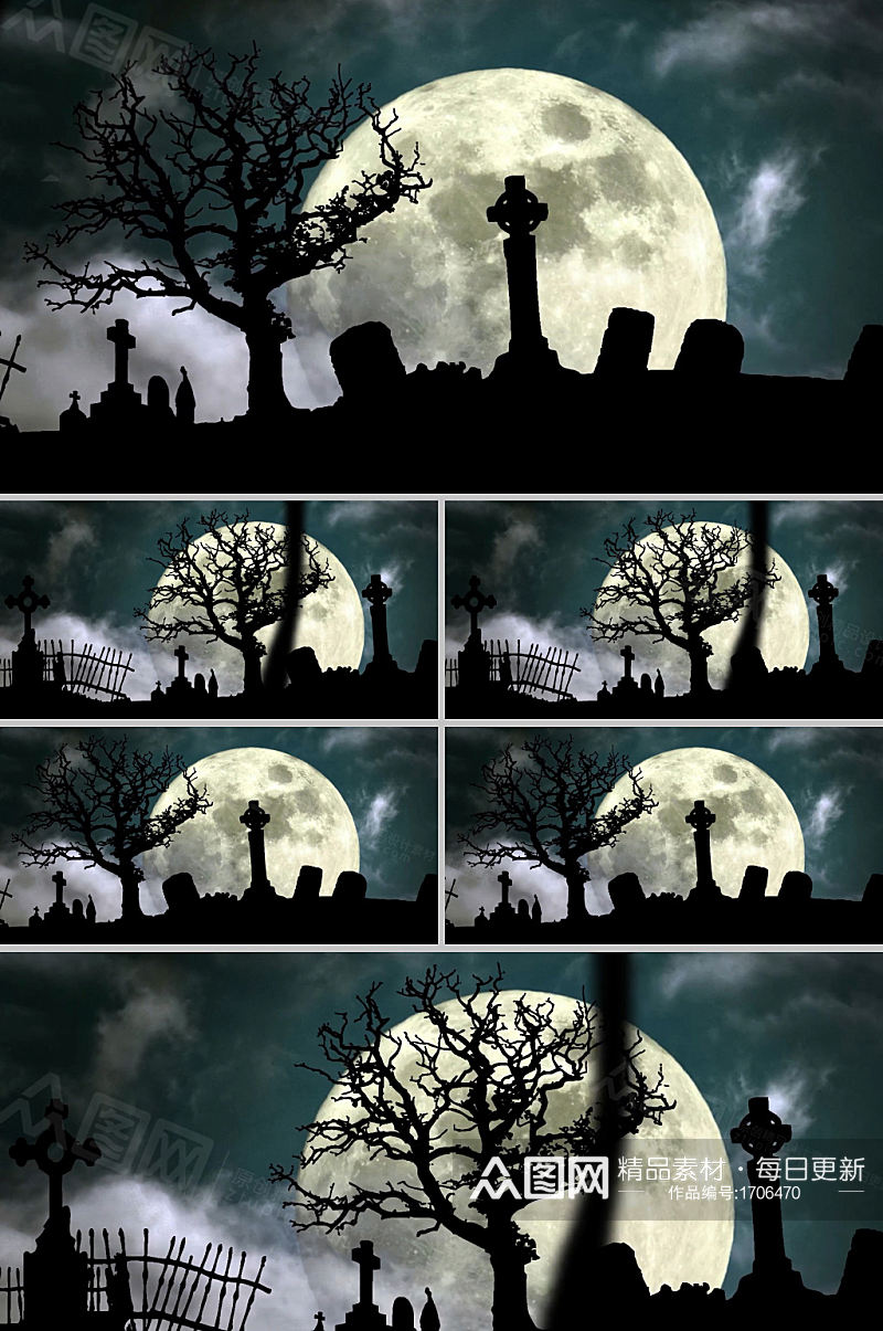 黑暗蝙蝠月亮展示背景视频素材