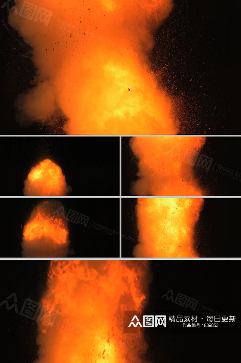 火焰喷射爆炸效果展示视频素材