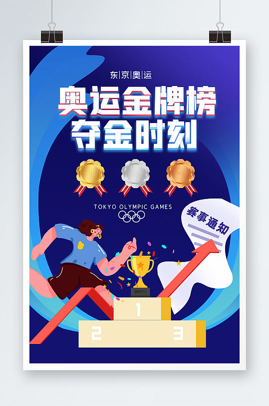 东京奥运会金牌榜海报