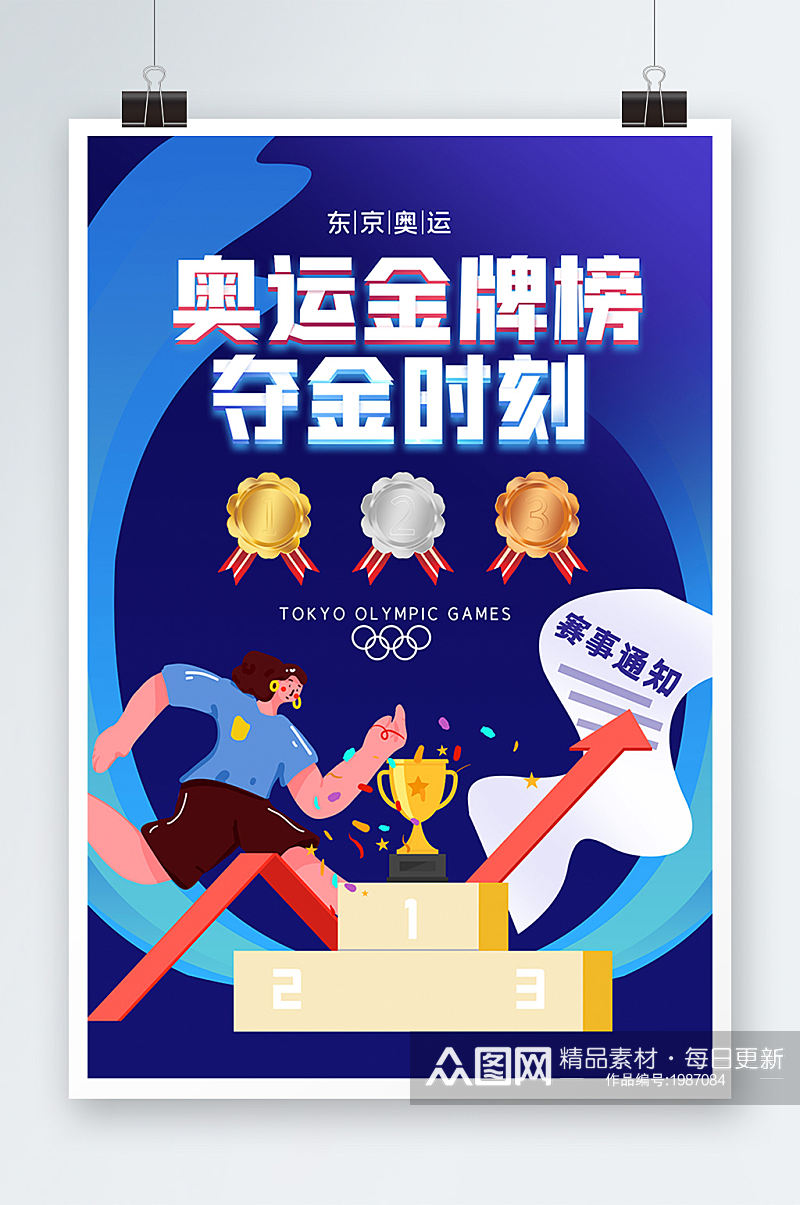 东京奥运会金牌榜海报素材