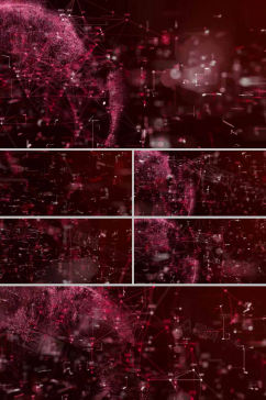 4k震撼科技红色粒子效果背景led视频