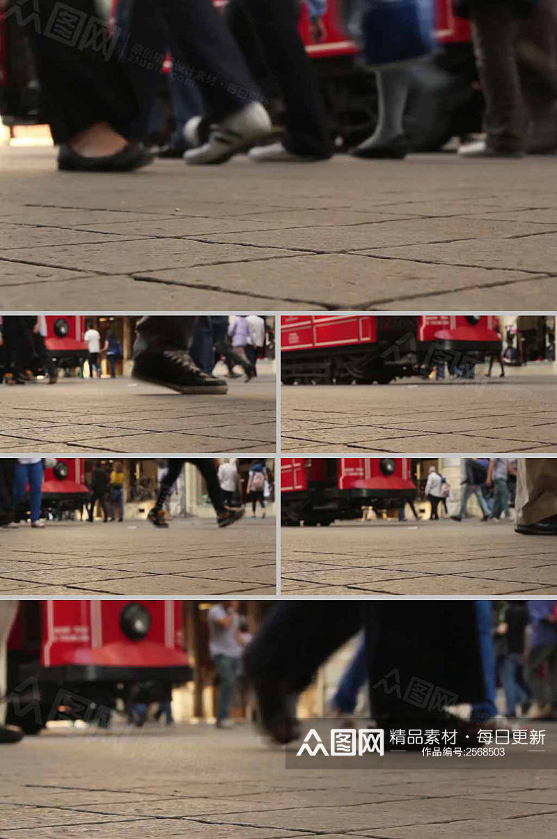 实拍城市街道行人走过视频素材素材