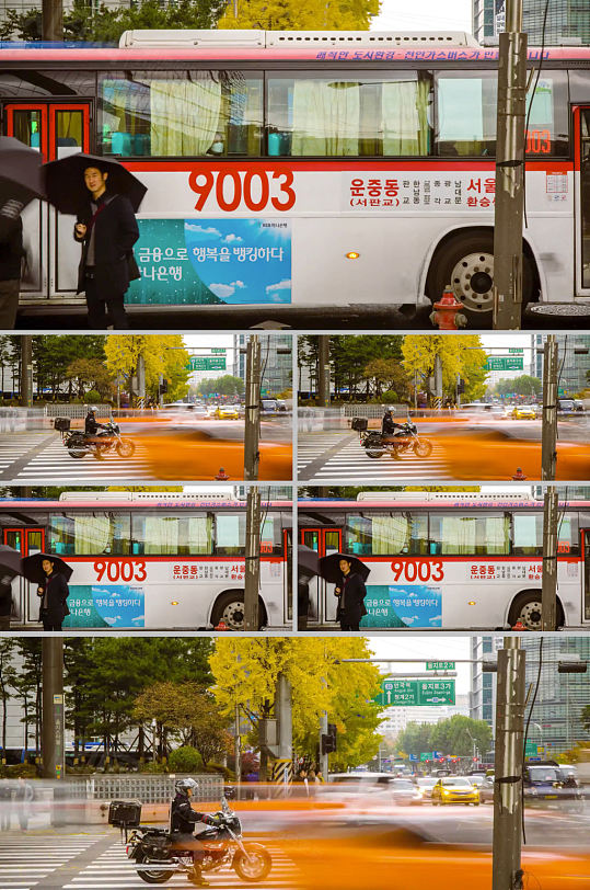 4k实拍延迟摄影韩国旅游街道车流视频-众图网