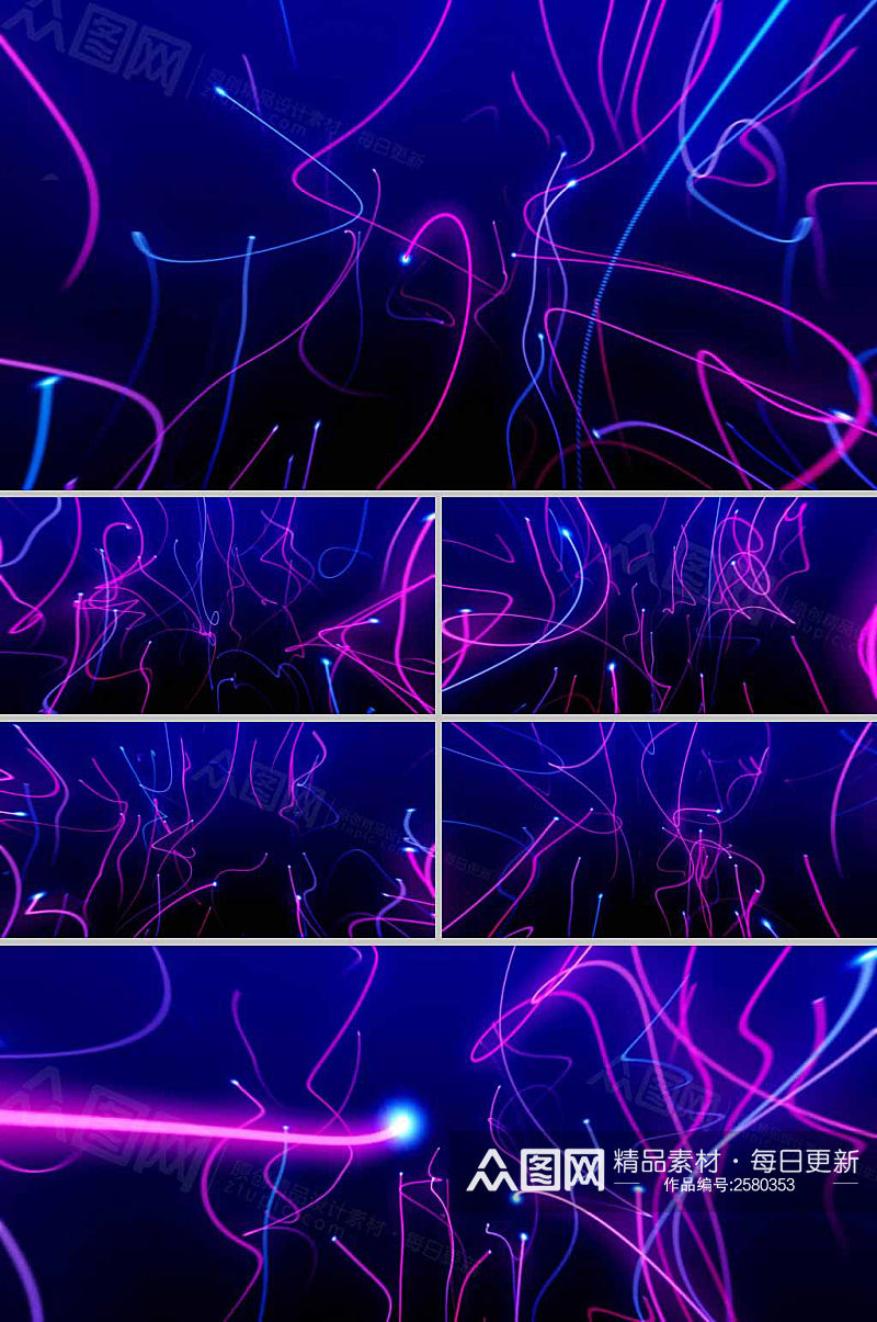 紫色粒子线条展示视频素材