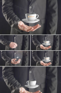 咖啡宣传咖啡店LOGO品牌宣传AE模板