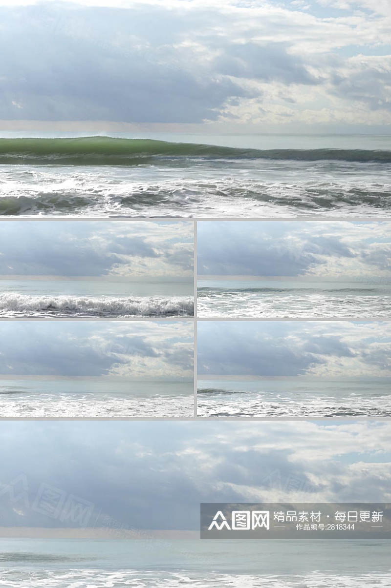 4k实拍海边海浪拍打水流视频素材