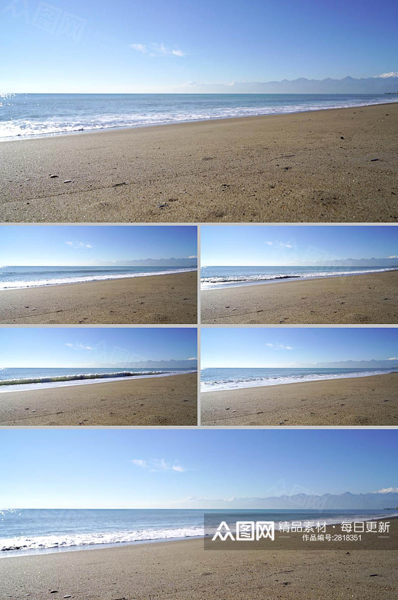 4k实拍海边海浪沙子景象视频素材