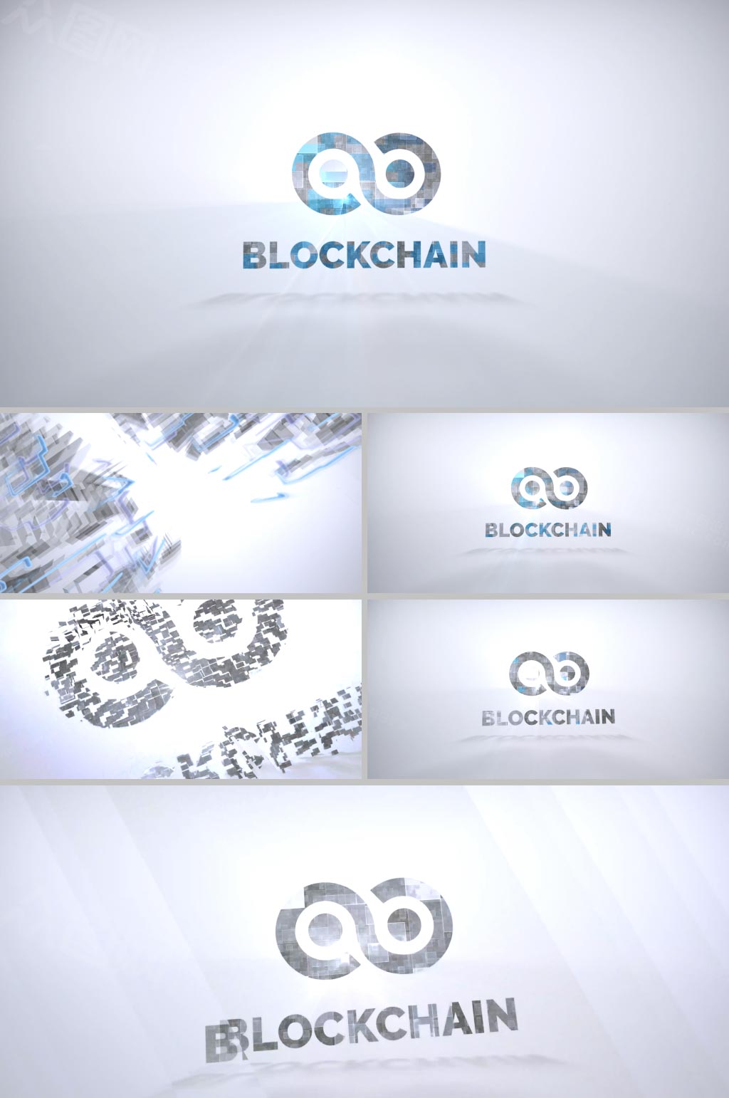 通信数字化高科技数据LOGO动画AE模板素材