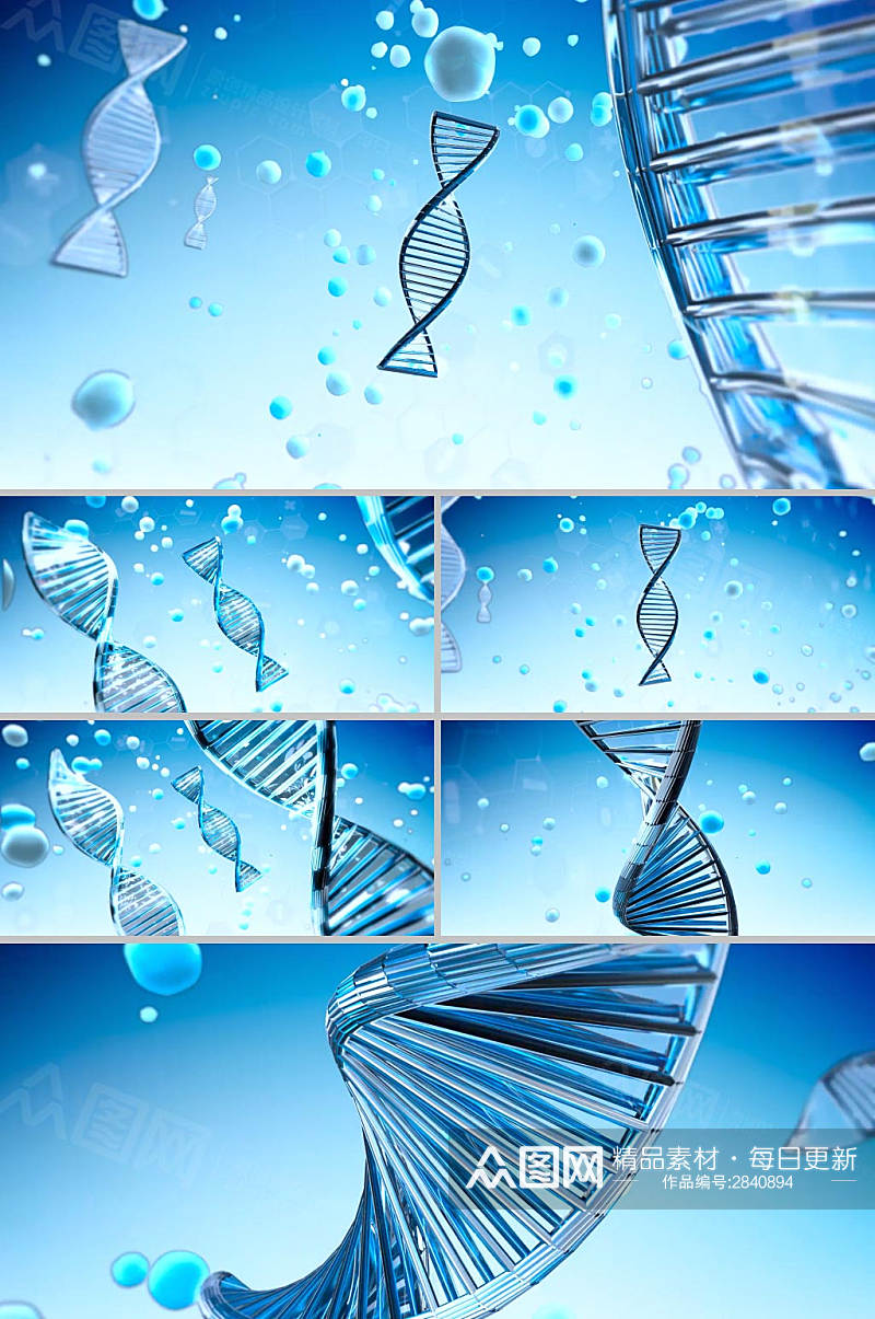 科技粒子DNA组织结构片头展示AE模板素材