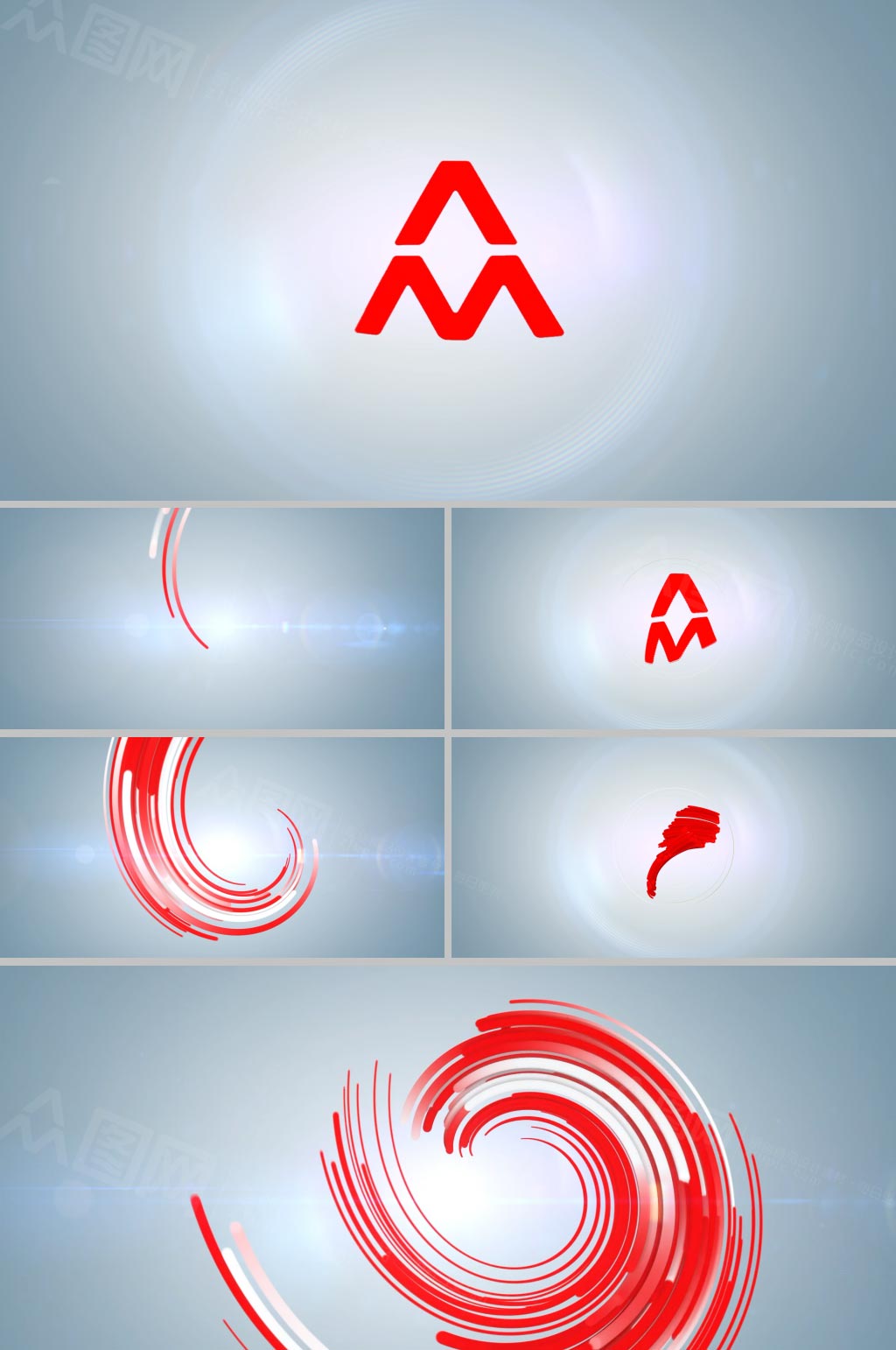 旋转线条图形动画演绎logo标志视频片头