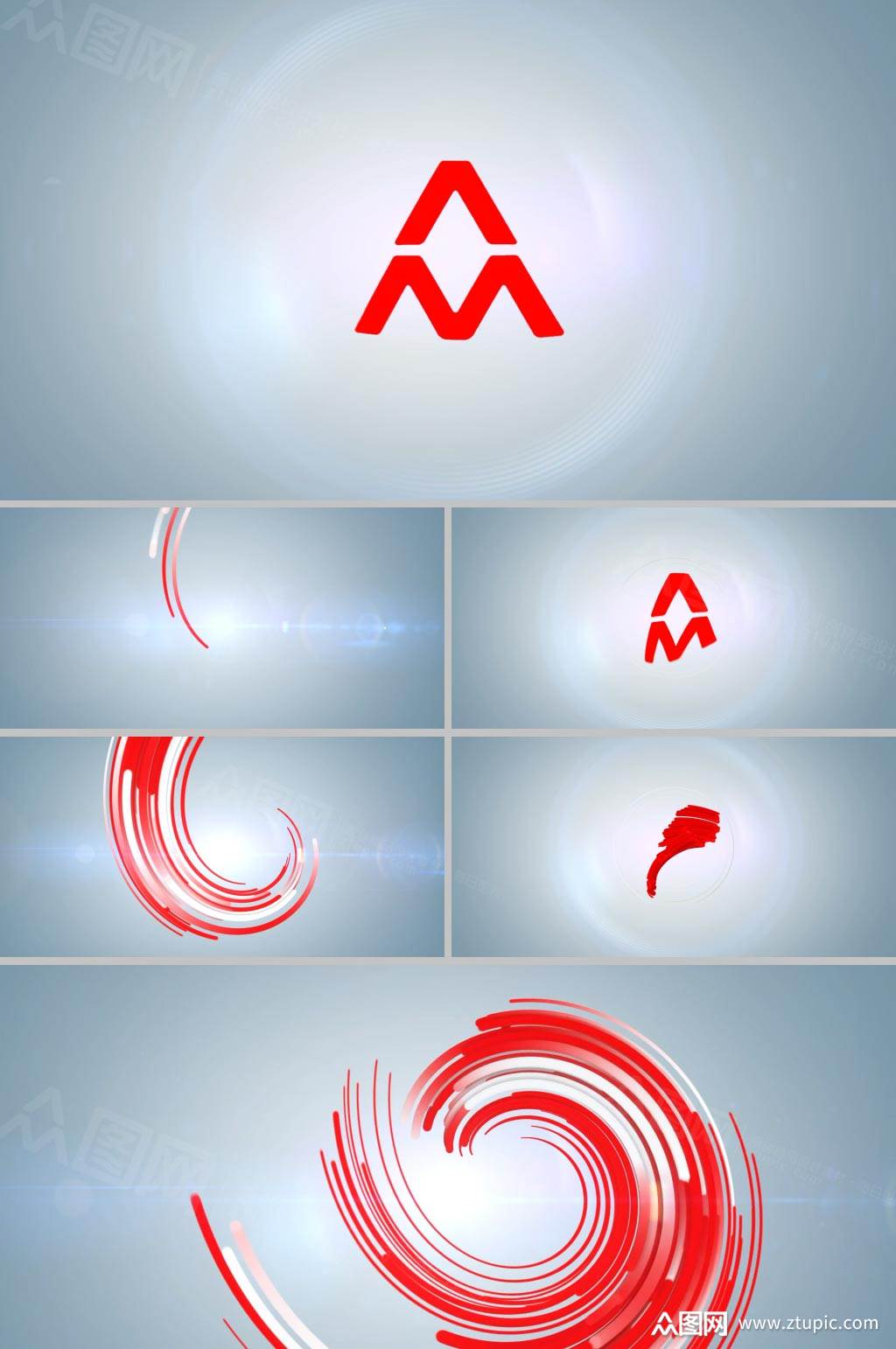 旋转线条图形动画演绎logo标志视频片头模板下载-编号2840915-众图网