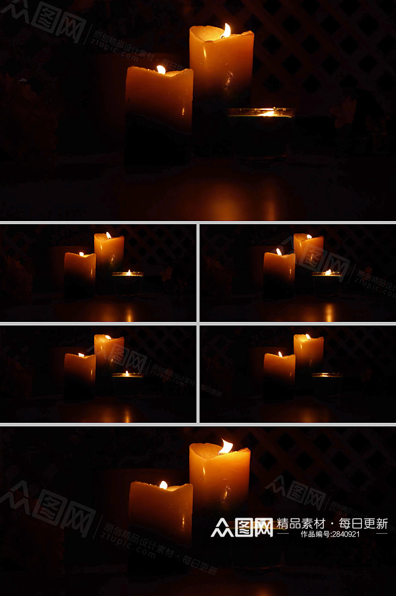 4k实拍燃烧的红色蜡烛视频素材展示素材