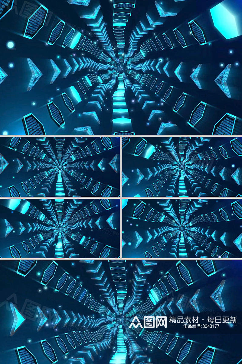 蓝色科技炫酷动感音乐背景视频素材