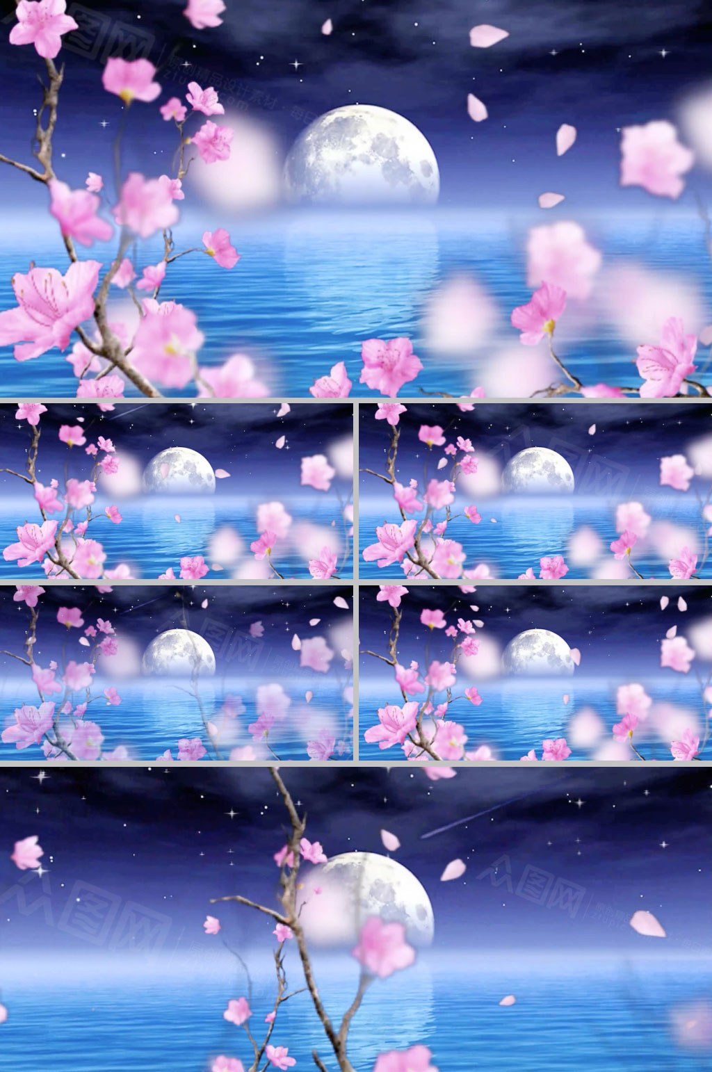 4k唯美中秋佳節(jié)花朵背景舞臺(tái)視頻素材