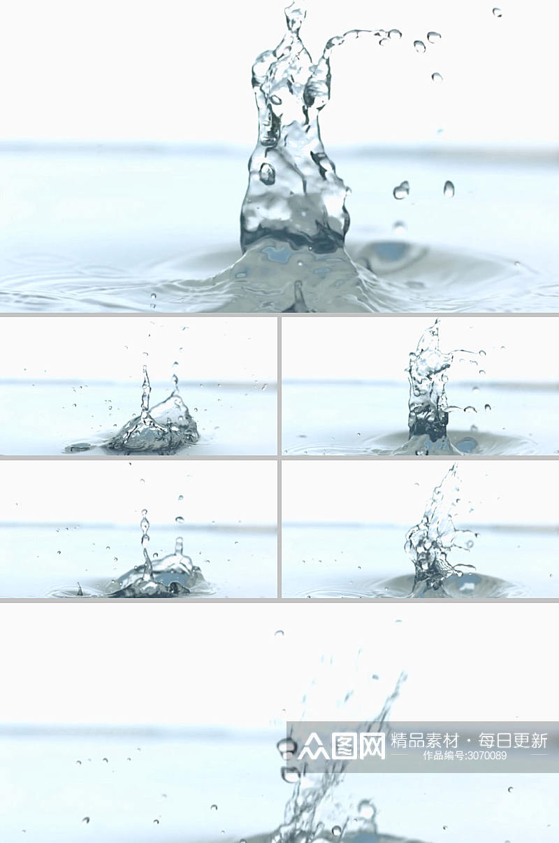 冰块慢镜头掉落到水中展示视频素材