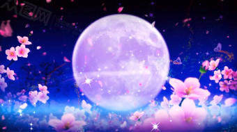 唯美大气紫色花瓣星球舞台背景视频-众图网