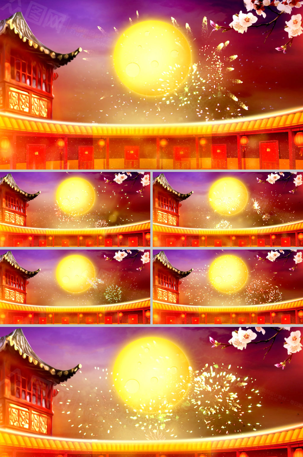 金色大气中秋月亮喜庆视频背景素材