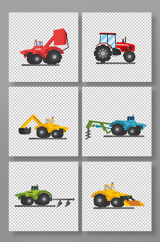 农业机械设备元素插画-众图网