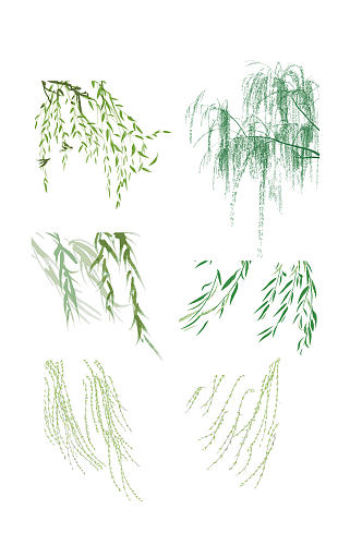 矢量中国风柳树设计素材