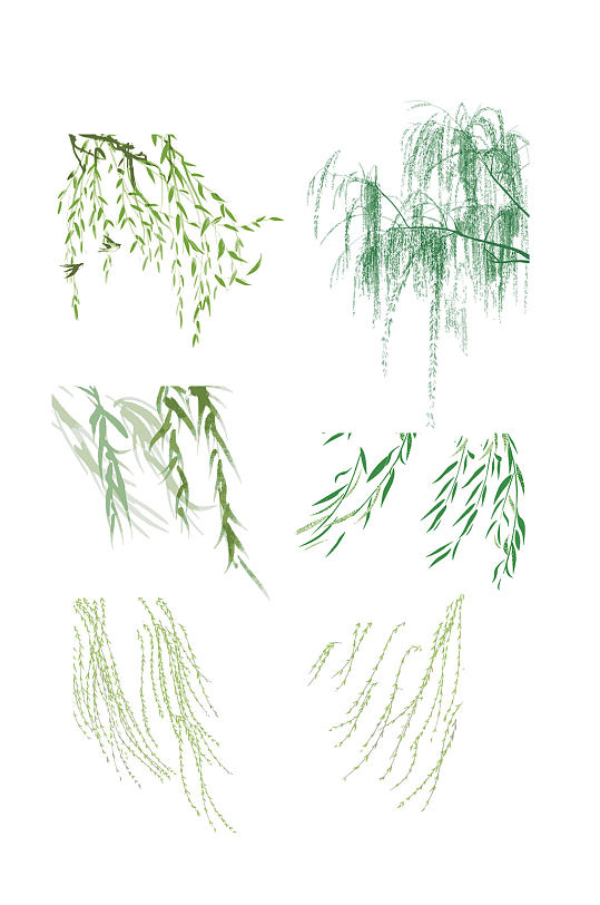 矢量中国风柳树设计素材