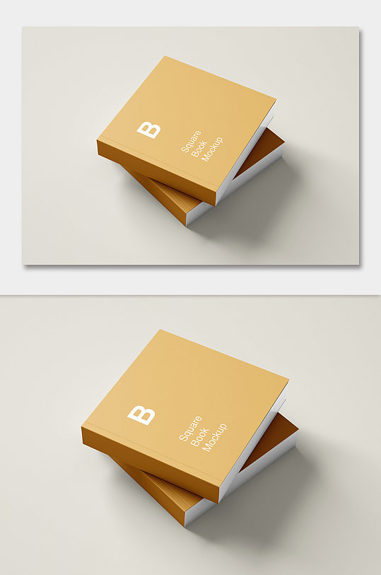 金色正方形书籍画册宣传册作品集样机封面