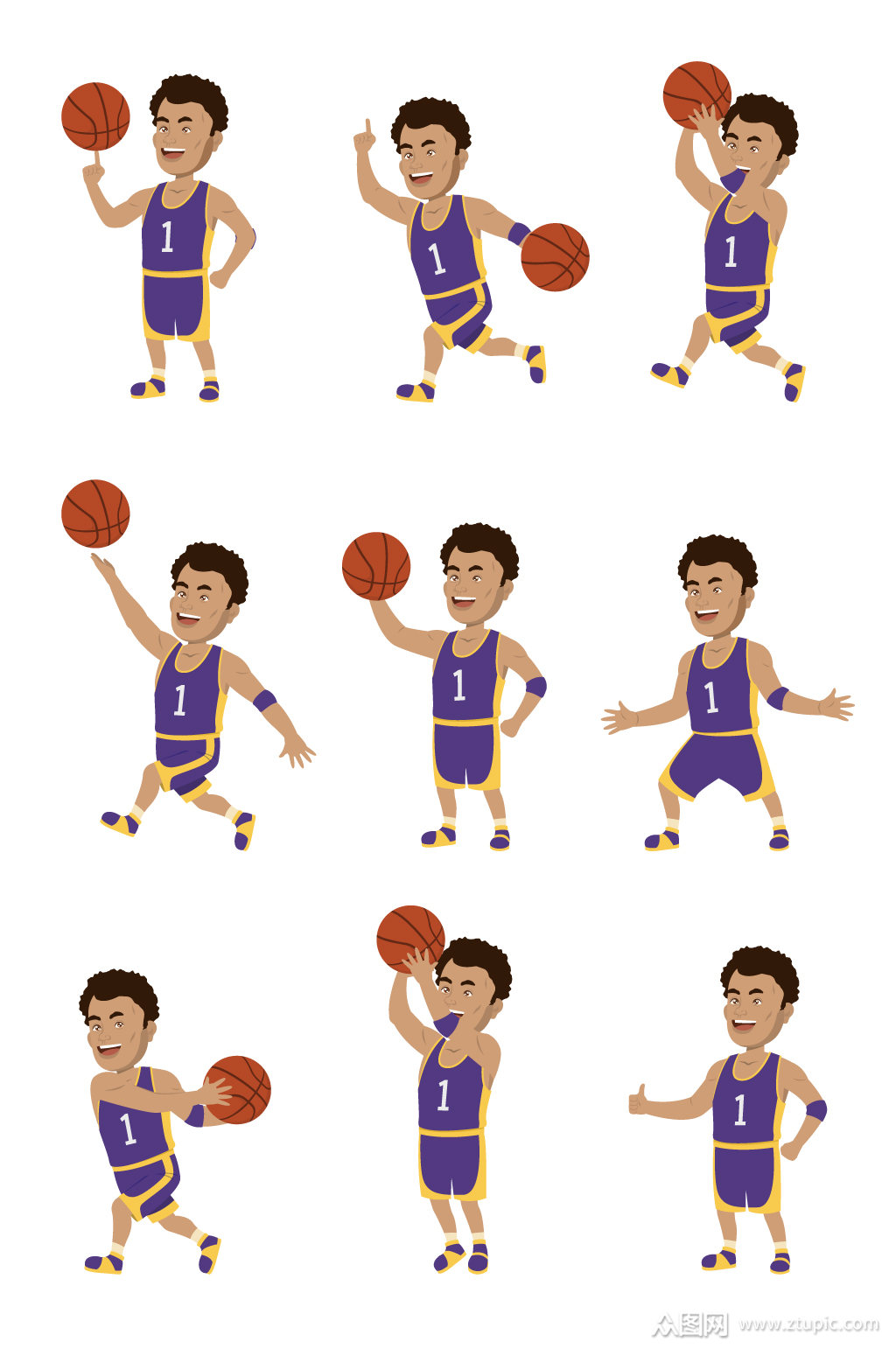 篮球运动人物元素