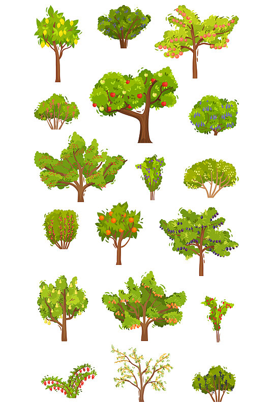 卡通手绘树木元素