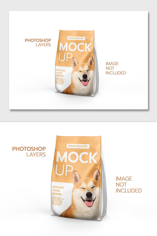 狗粮猫粮食品袋包装样机-众图网