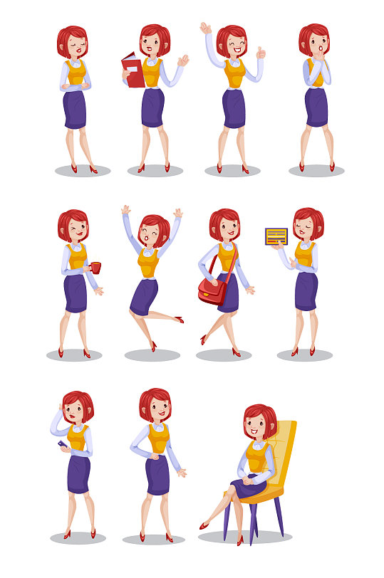 办公白领职业人物-众图网