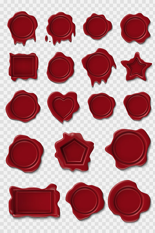 红色印泥设计元素