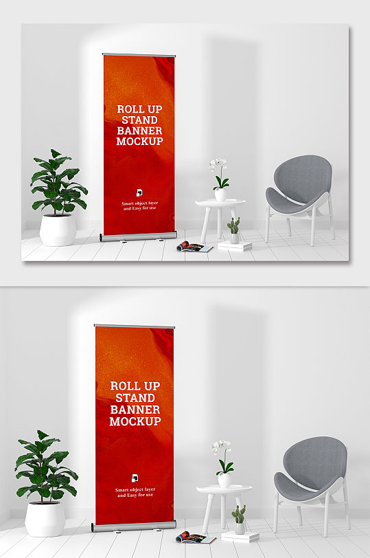 易拉宝展架贴图场景样机-众图网