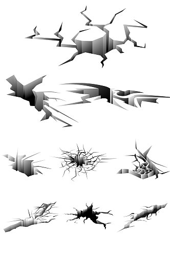 矢量地裂设计元素