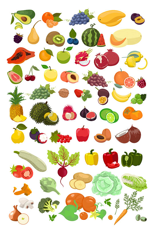 蔬菜水果卡通手绘元素免抠立即下载卡通可爱蔬菜元素可爱卡通拟人蔬菜