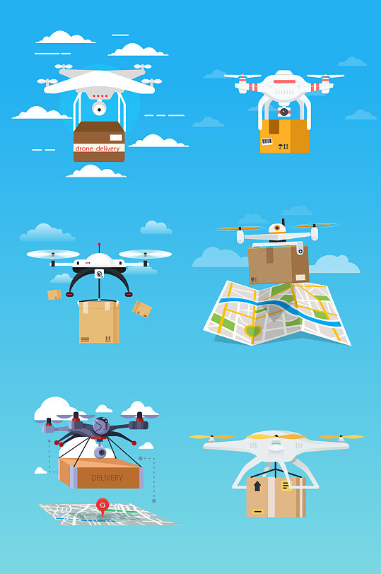 智能无人机快递设计元素