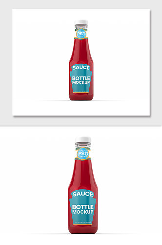 番茄酱瓶 瓶贴样机贴图