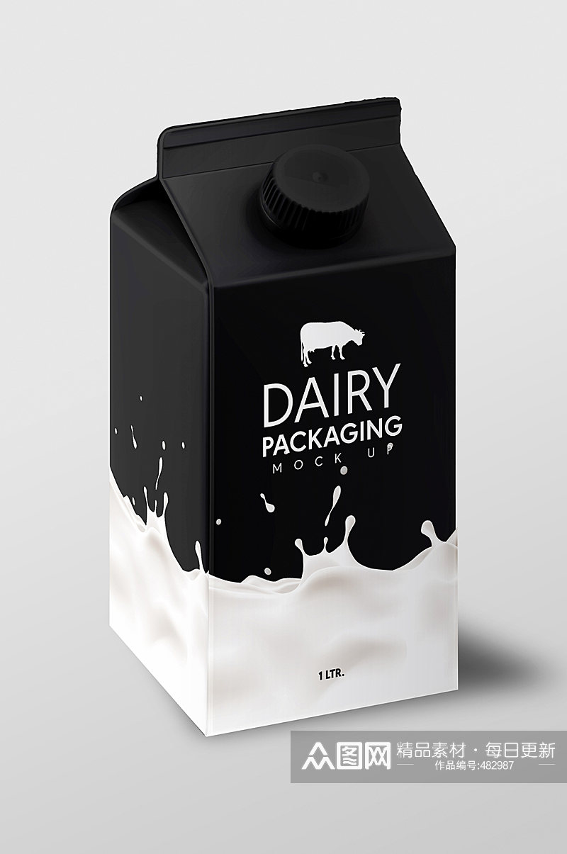 牛奶包装盒样机贴图素材