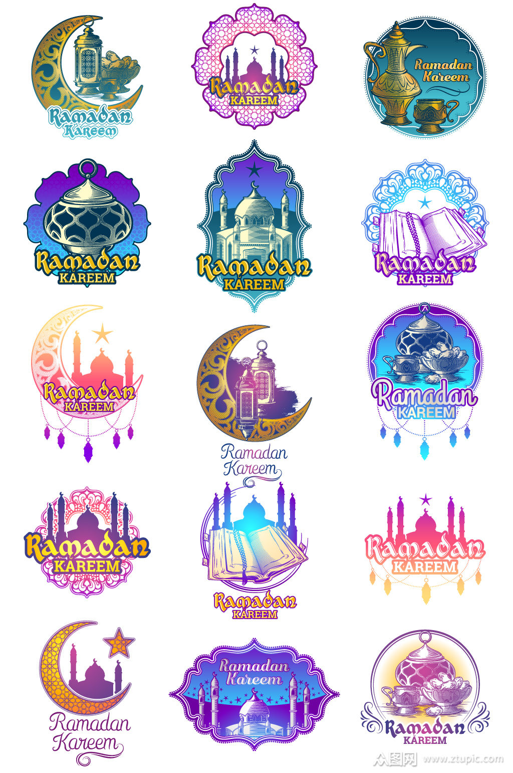 回教清真斋月矢量元素素材