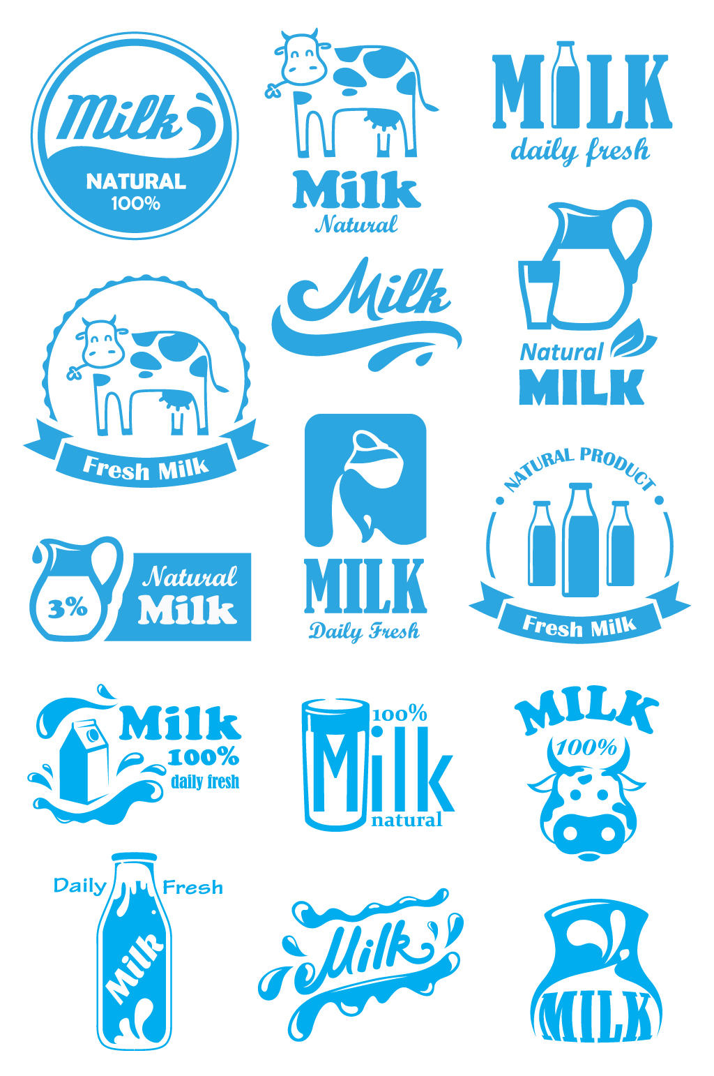 矢量牛奶饮品logo贴牌