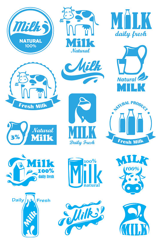 矢量牛奶饮品LOGO贴牌