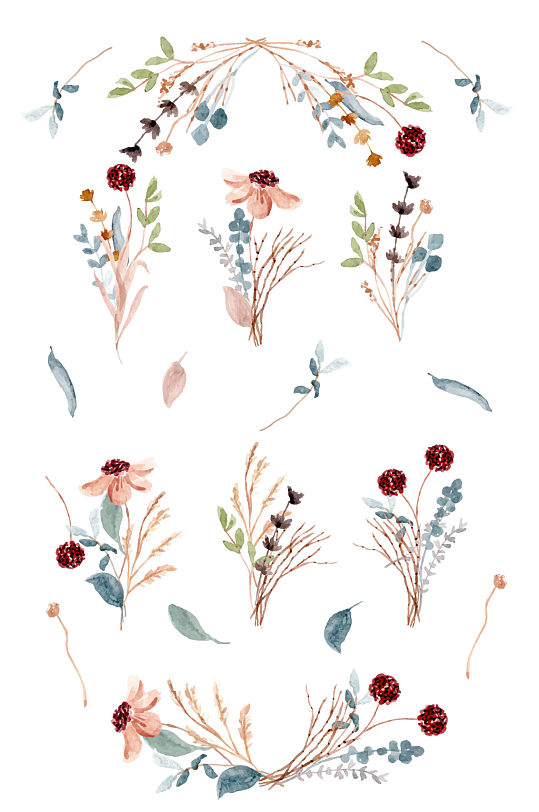 水彩花草图片 水彩花草素材下载 众图网