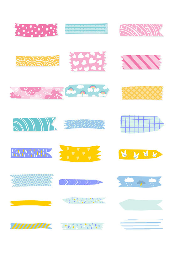 可爱胶带图案元素-众图网