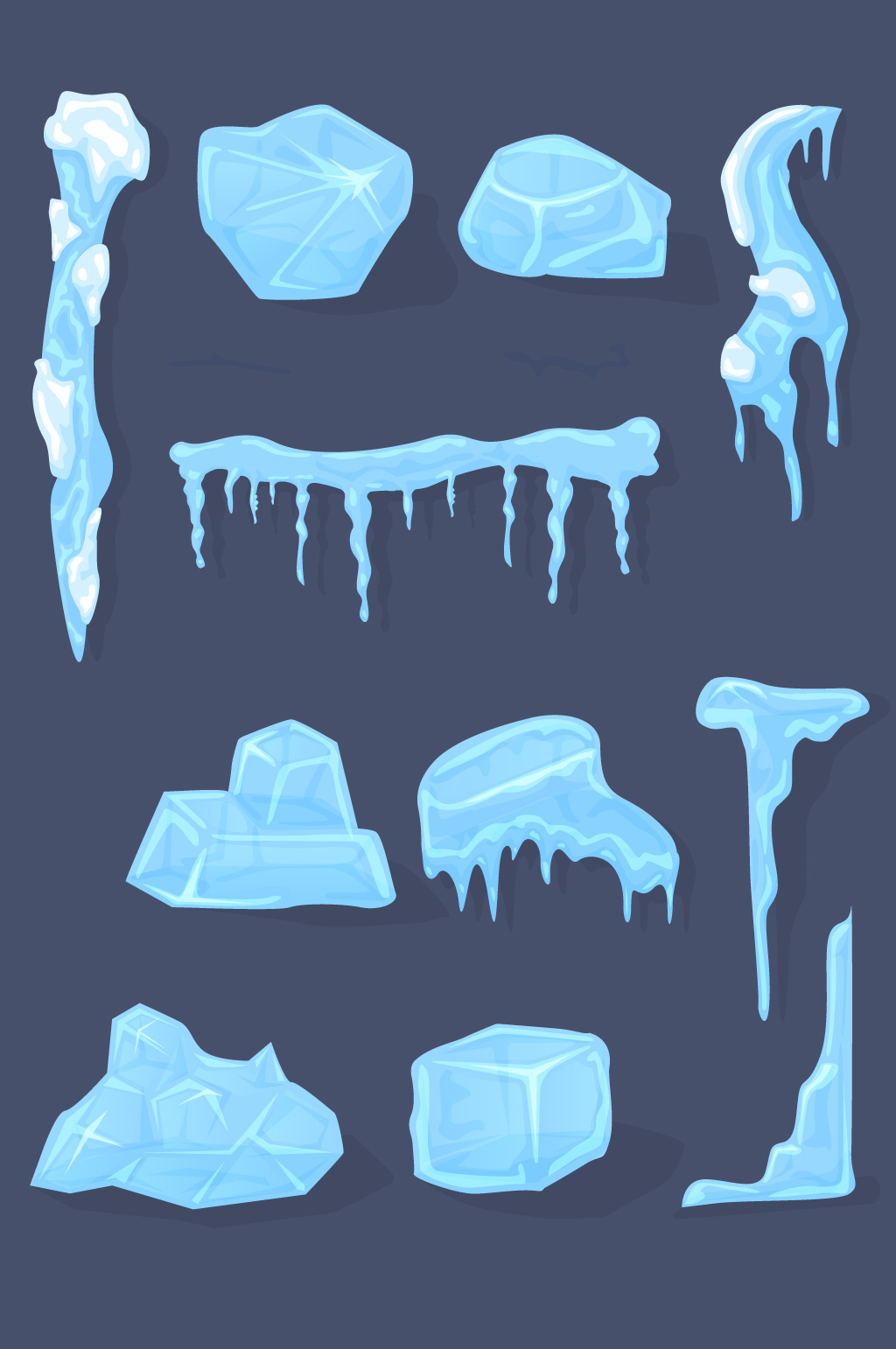 冰块冰冻冰凌矢量元素素材