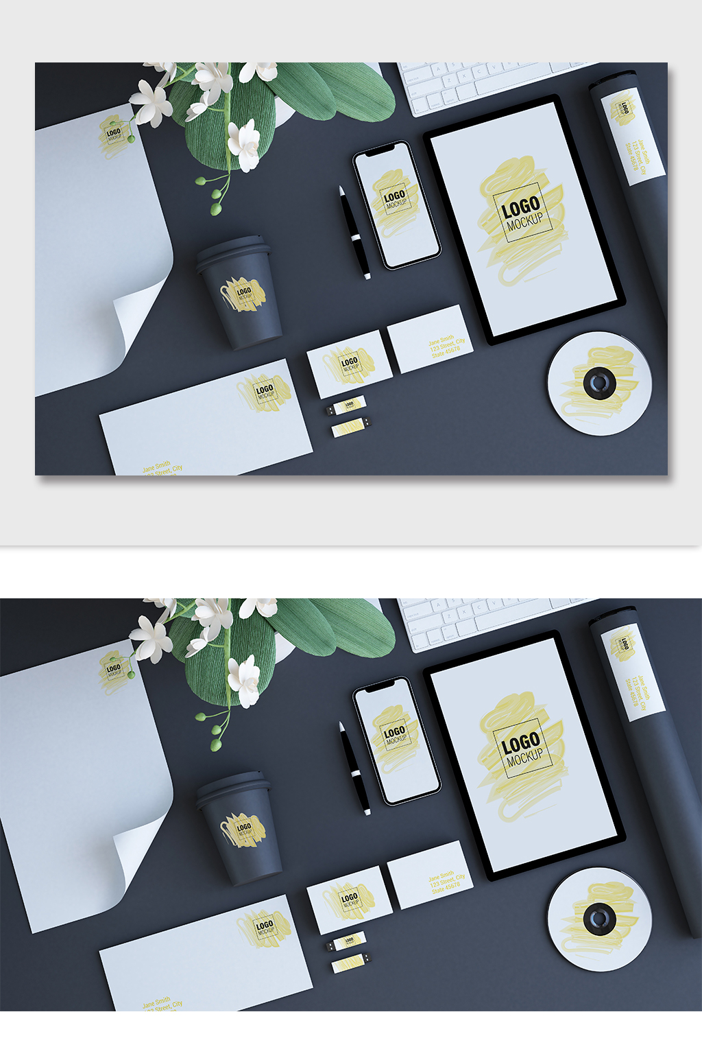 办公用品vi样机贴图