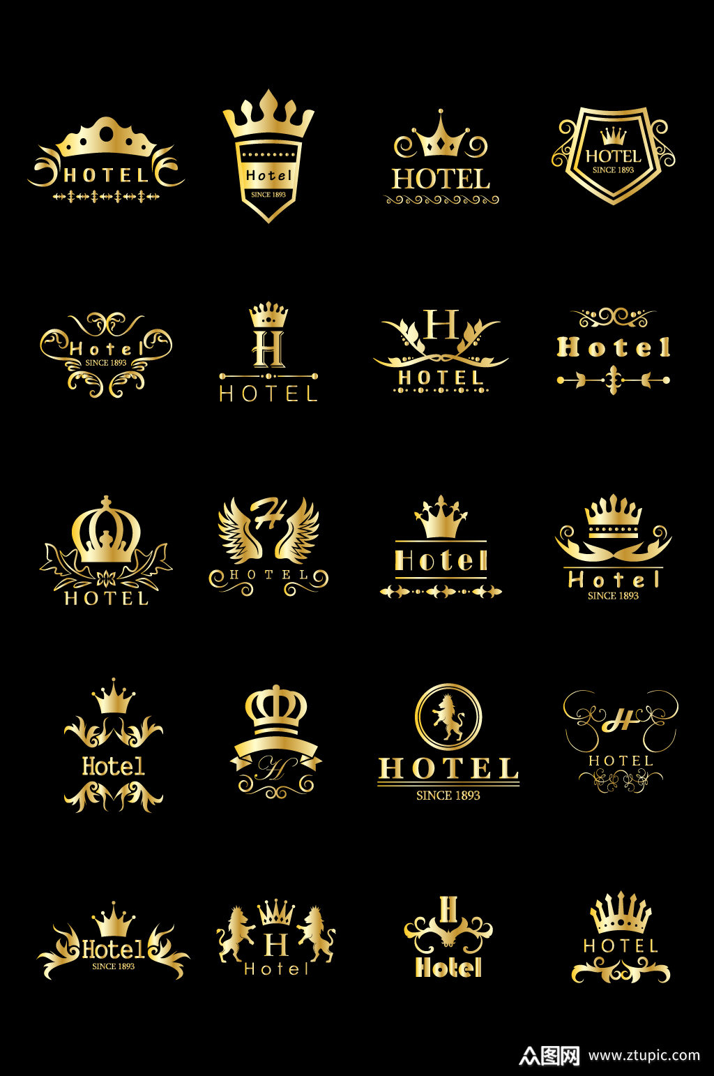 酒店金冠矢量贴牌logo元素