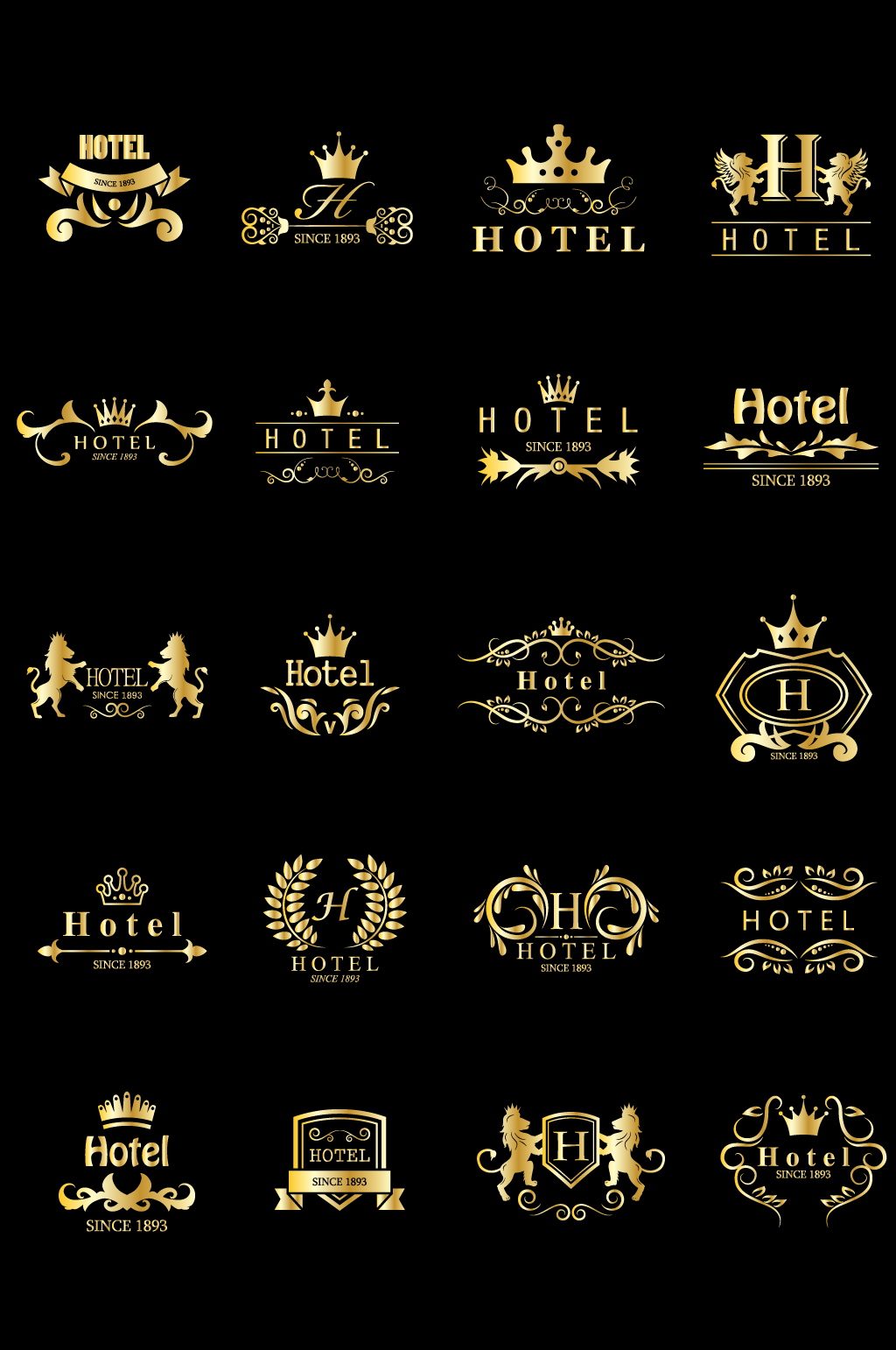 酒店宾馆logo标识元素素材