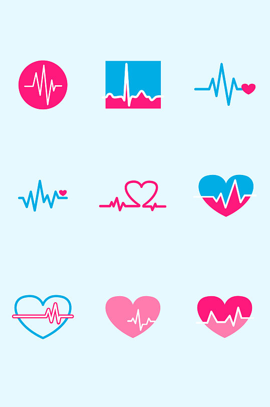 心脏跳动矢量logo元素