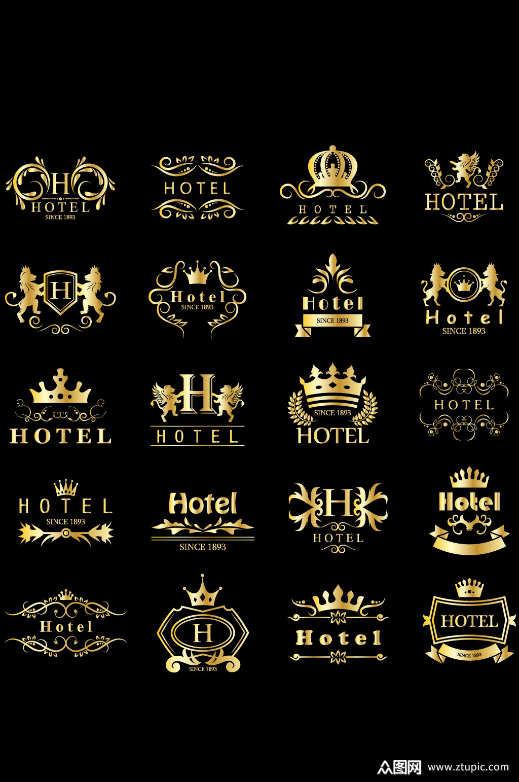 皇冠奢华宾馆logo元素