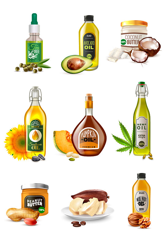 橄榄油榛果油产品元素