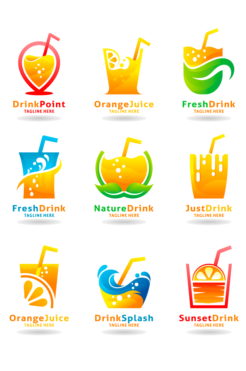 橙汁元素矢量logo